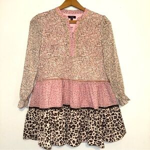 Imoga Stella Tiered Mixed Print Chiffon Dress Size 8
